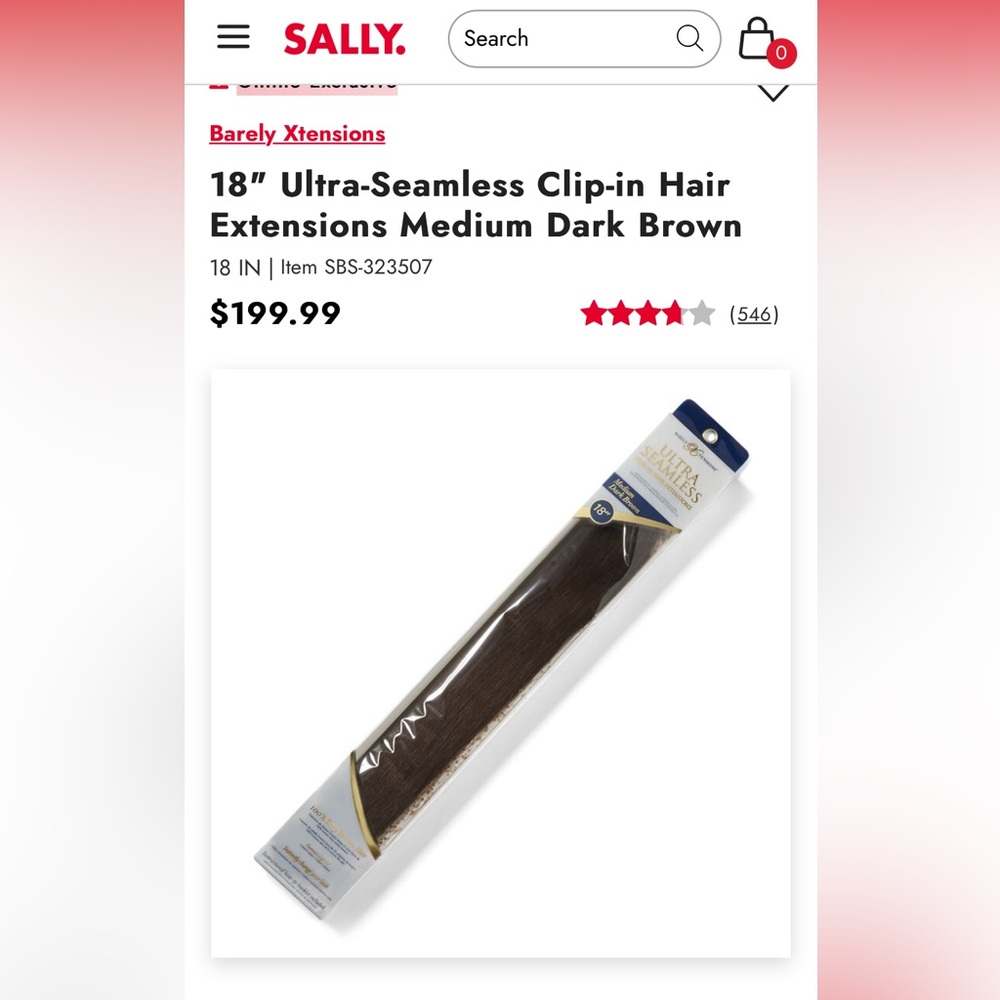 18" Ultra-Seamless Clip-in Hair Extensions Medium Dark Brown, Sally Beauty